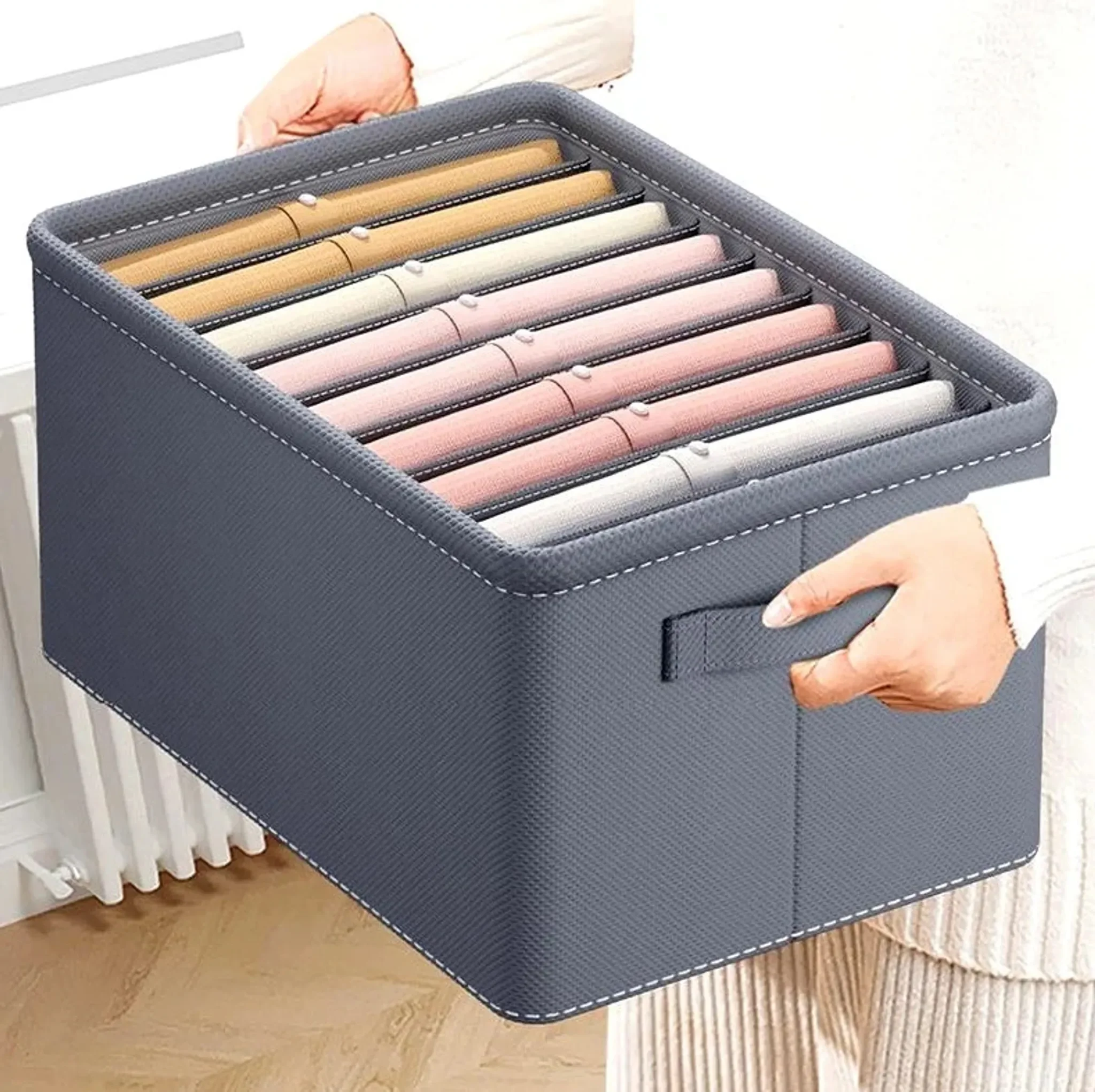 Organizerbox für Kleidung – starr, grau, für Schrank